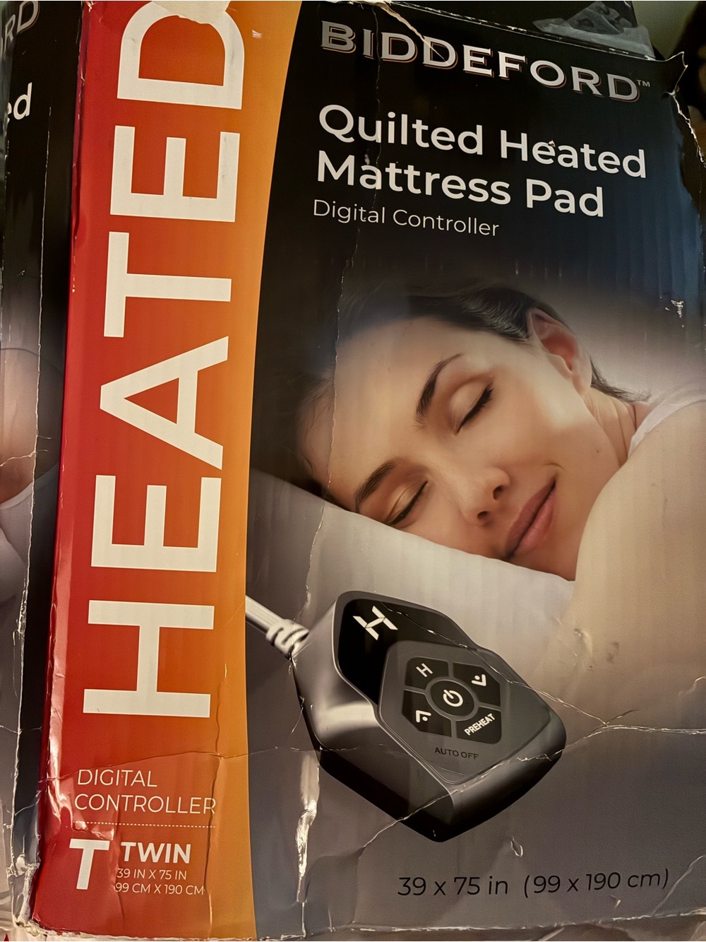 Biddeford White Quilted Heated Mattress Pad - Twin
